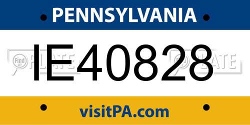 IE40828 Pennsylvania License Plate