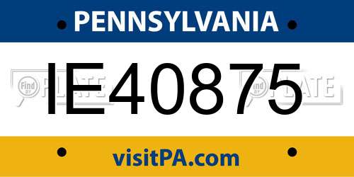 IE40875 Pennsylvania License Plate