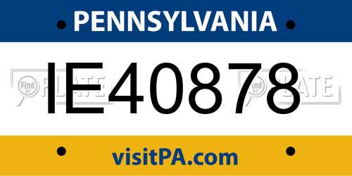 IE40878 Pennsylvania License Plate