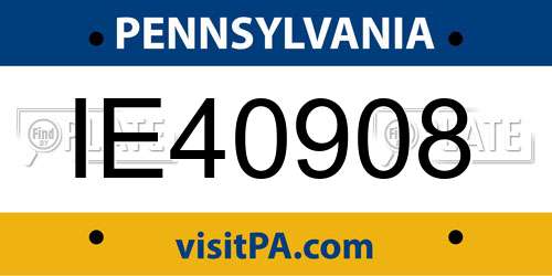IE40908 Pennsylvania License Plate
