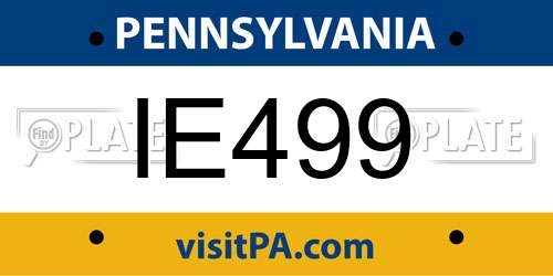 IE499 Pennsylvania License Plate