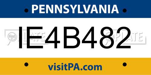 IE4B482 Pennsylvania License Plate