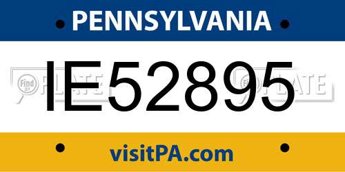 IE52895 Pennsylvania License Plate