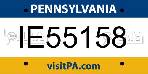 IE55158 Pennsylvania License Plate