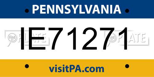 IE71271 Pennsylvania License Plate