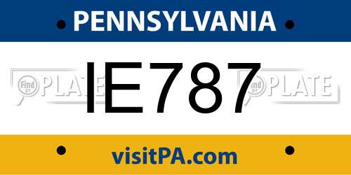 IE787 Pennsylvania License Plate