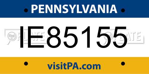 IE85155 Pennsylvania License Plate