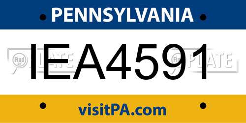 IEA4591 Pennsylvania License Plate