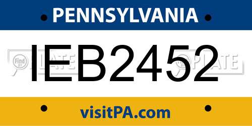 IEB2452 Pennsylvania License Plate