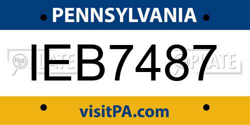 IEB7487 Pennsylvania License Plate