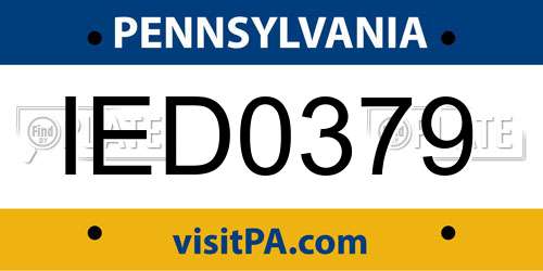 IED0379 Pennsylvania License Plate