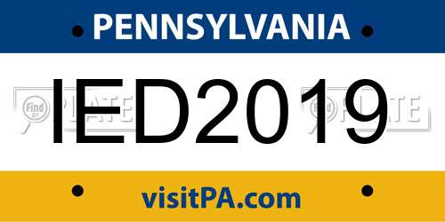 IED2019 Pennsylvania License Plate