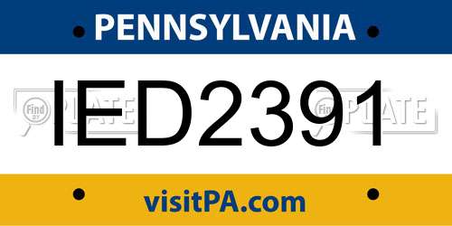 IED2391 Pennsylvania License Plate