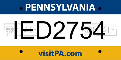 IED2754 Pennsylvania License Plate