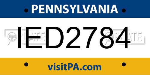 IED2784 Pennsylvania License Plate