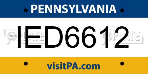 IED6612 Pennsylvania License Plate