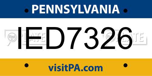 IED7326 Pennsylvania License Plate