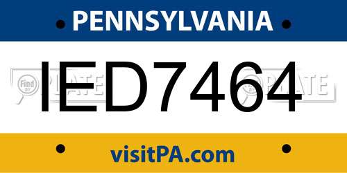 IED7464 Pennsylvania License Plate