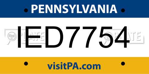 IED7754 Pennsylvania License Plate