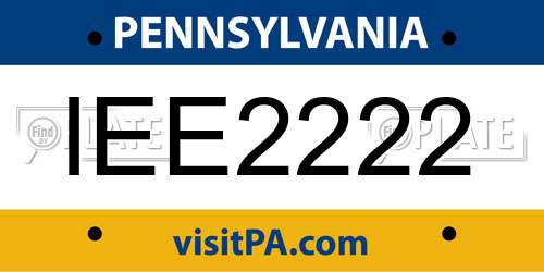 IEE2222 Pennsylvania License Plate