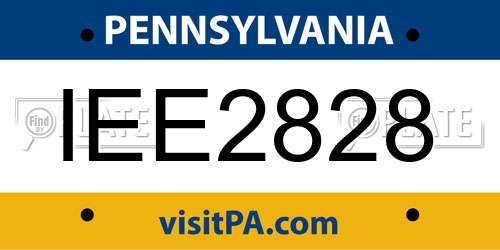 IEE2828 Pennsylvania License Plate