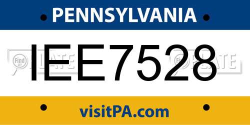 IEE7528 Pennsylvania License Plate