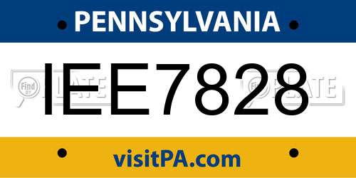 IEE7828 Pennsylvania License Plate