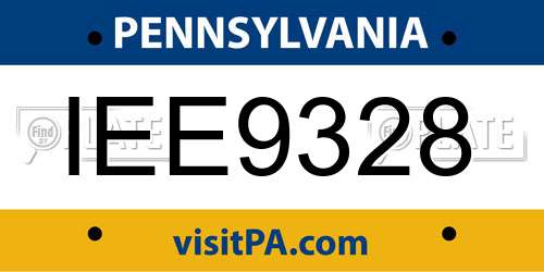 IEE9328 Pennsylvania License Plate