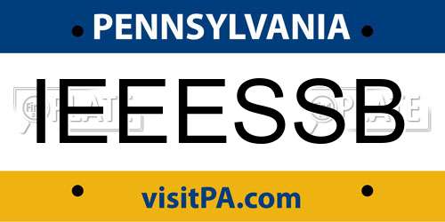 IEEESSB Pennsylvania License Plate