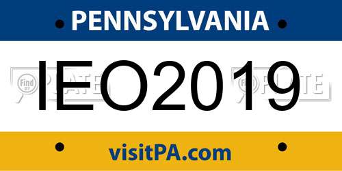 IEO2019 Pennsylvania License Plate