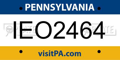 IEO2464 Pennsylvania License Plate