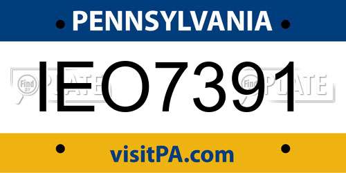 IEO7391 Pennsylvania License Plate