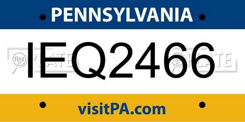 IEQ2466 Pennsylvania License Plate