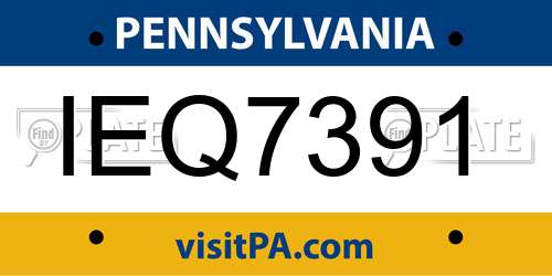 IEQ7391 Pennsylvania License Plate