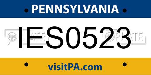 IES0523 Pennsylvania License Plate