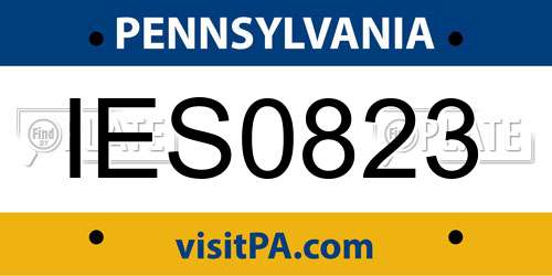 IES0823 Pennsylvania License Plate