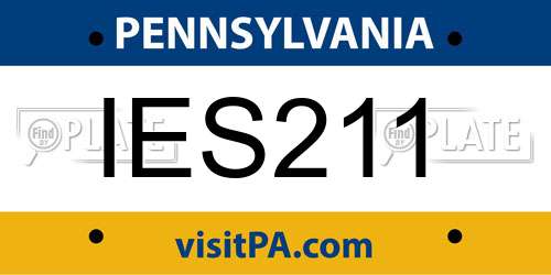 IES211 Pennsylvania License Plate