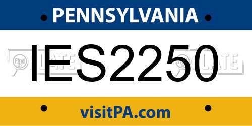 IES2250 Pennsylvania License Plate