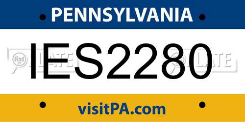 IES2280 Pennsylvania License Plate