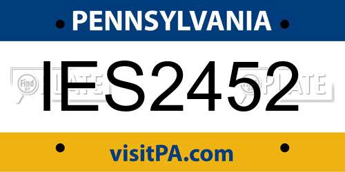IES2452 Pennsylvania License Plate