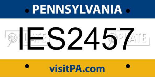 IES2457 Pennsylvania License Plate