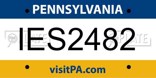 IES2482 Pennsylvania License Plate