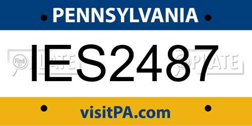 IES2487 Pennsylvania License Plate