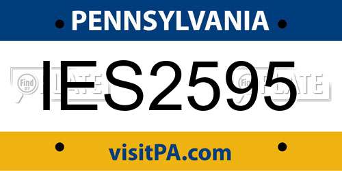 IES2595 Pennsylvania License Plate