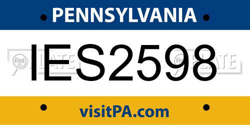 IES2598 Pennsylvania License Plate