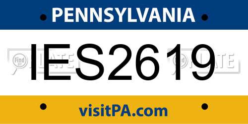IES2619 Pennsylvania License Plate