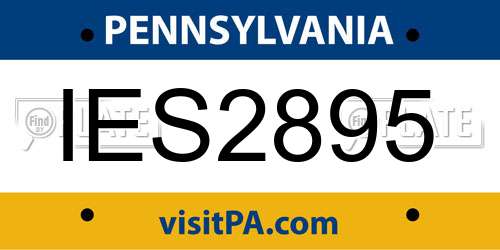 IES2895 Pennsylvania License Plate