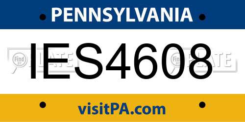 IES4608 Pennsylvania License Plate
