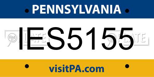 IES5155 Pennsylvania License Plate