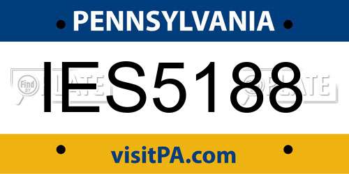 IES5188 Pennsylvania License Plate